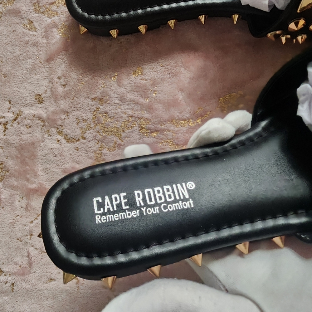 CAPE ROBBIN | Black Studded Sandals - Picture 12 of 15